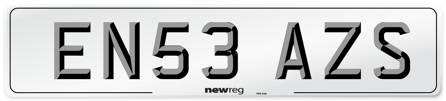 EN53 AZS Number Plate from New Reg